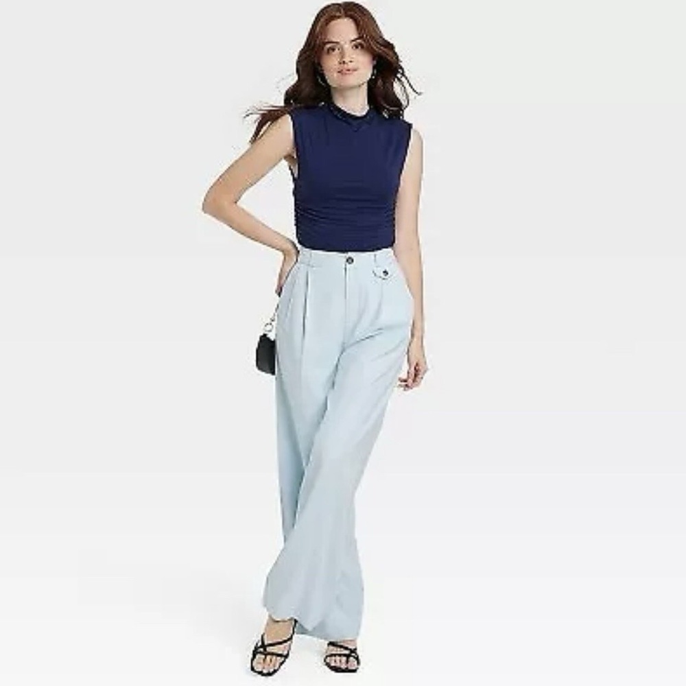 A New Day High-Rise Wide-Leg Pants size 10 Regular - Light Blue - NEW
